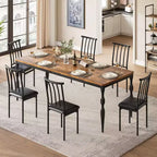 Table de salle à manger rectangulaire Senfot de 180 cm pour 8 personnes, table de cuisine rustique de style ferme avec grand plateau, longue table de salle à manger en bois avec pieds robustes