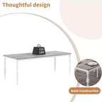 Table de salle à manger rectangulaire Senfot de 180 cm pour 8 personnes, table de cuisine rustique de style ferme avec grand plateau, longue table de salle à manger en bois avec pieds robustes