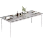 Table de salle à manger rectangulaire Senfot de 180 cm pour 8 personnes, table de cuisine rustique de style ferme avec grand plateau, longue table de salle à manger en bois avec pieds robustes