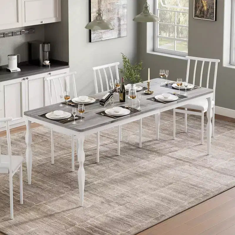 Senfot 71 Inch Rectangular Dining Table for 8, Rustic Farmhouse Kitchen Table with Large Tabletop, Long Wooden Dining Room Table with Heavy Duty Legs