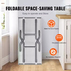 Table de préparation commerciale pliable VEVOR, plan de travail commercial 48 x 30 pouces, table pliante robuste en acier inoxydable avec charge de 300 lb, argent