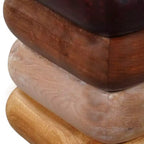 Table d'appoint Royal Hampton 45 cm, Design sculpté empilé, Bois de manguier et d'acacia