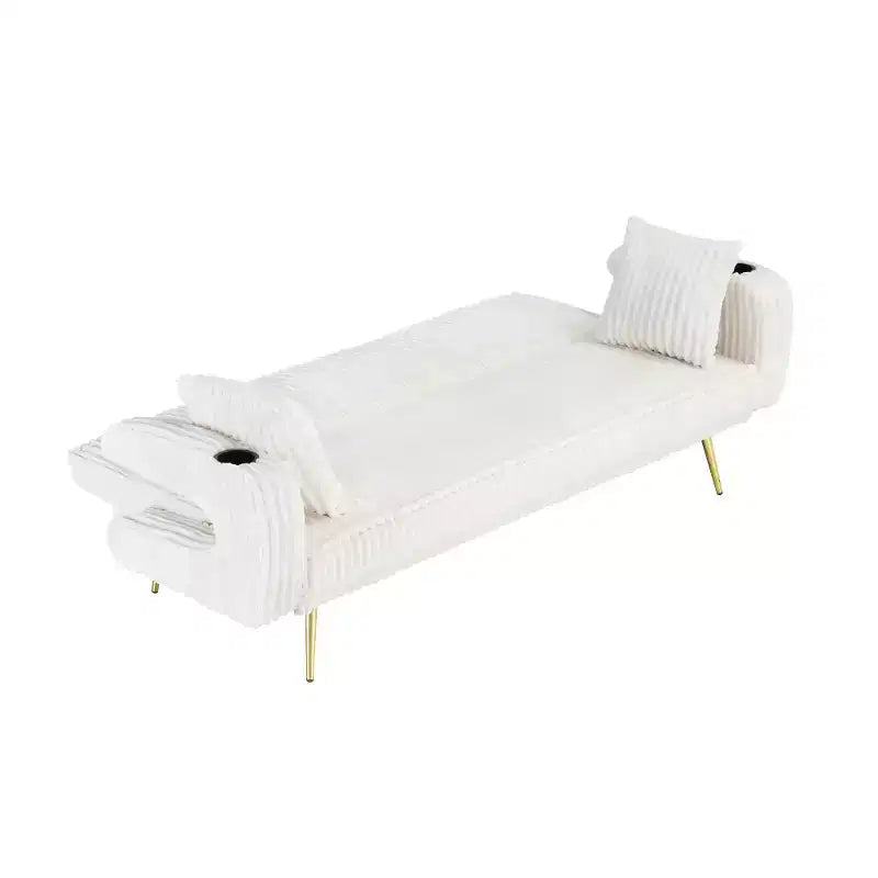 Canapé Zeus & Ruta minimaliste en velours côtelé avec coussins décoratifs