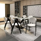 LeisureMod Savor Chaise de salle à manger moderne Chaises d'appoint rembourrées avec dossier incurvé et cadre en fer Chaises de cuisine et de salle à manger du milieu du siècle Lot de 4