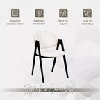 LeisureMod Savor Chaise de salle à manger moderne Chaises d'appoint rembourrées avec dossier incurvé et cadre en fer Chaises de cuisine et de salle à manger du milieu du siècle Lot de 4