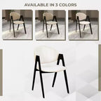 LeisureMod Savor Chaise de salle à manger moderne Chaises d'appoint rembourrées avec dossier incurvé et cadre en fer Chaises de cuisine et de salle à manger du milieu du siècle Lot de 4