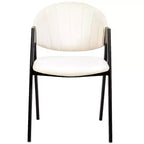 LeisureMod Savor Chaise de salle à manger moderne Chaises d'appoint rembourrées avec dossier incurvé et cadre en fer Chaises de cuisine et de salle à manger du milieu du siècle Lot de 4