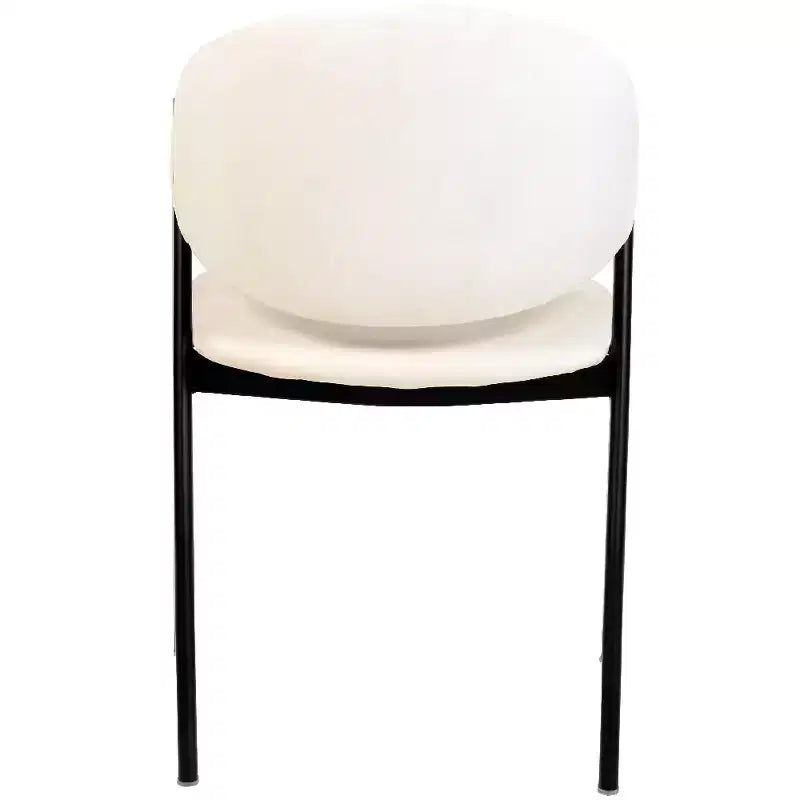 LeisureMod Savor Chaise de salle à manger moderne Chaises d'appoint rembourrées avec dossier incurvé et cadre en fer Chaises de cuisine et de salle à manger du milieu du siècle Lot de 4