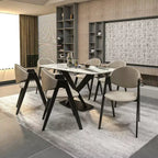 LeisureMod Savor Chaise de salle à manger moderne Chaises d'appoint rembourrées avec dossier incurvé et cadre en fer Chaises de cuisine et de salle à manger du milieu du siècle Lot de 4