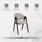 LeisureMod Savor Chaise de salle à manger moderne Chaises d'appoint rembourrées avec dossier incurvé et cadre en fer Chaises de cuisine et de salle à manger du milieu du siècle Lot de 4
