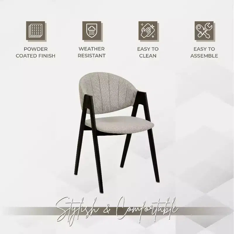 LeisureMod Savor Chaise de salle à manger moderne Chaises d'appoint rembourrées avec dossier incurvé et cadre en fer Chaises de cuisine et de salle à manger du milieu du siècle Lot de 4