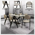 LeisureMod Savor Chaise de salle à manger moderne Chaises d'appoint rembourrées avec dossier incurvé et cadre en fer Chaises de cuisine et de salle à manger du milieu du siècle Lot de 4