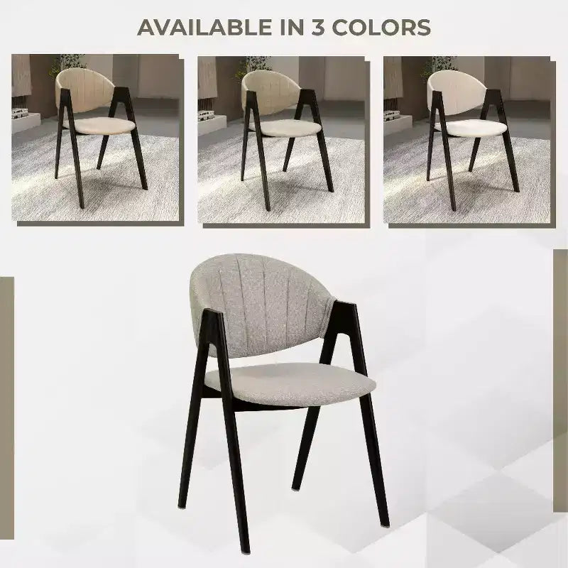 LeisureMod Savor Chaise de salle à manger moderne Chaises d'appoint rembourrées avec dossier incurvé et cadre en fer Chaises de cuisine et de salle à manger du milieu du siècle Lot de 4