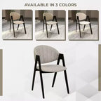 LeisureMod Savor Chaise de salle à manger moderne Chaises d'appoint rembourrées avec dossier incurvé et cadre en fer Chaises de cuisine et de salle à manger du milieu du siècle Lot de 4