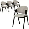 LeisureMod Savor Modern Dining Chair  Upholstered Side Chairs with Curved Back and Iron Frame Mid-Century Kitchen & Dining Room Chairs Set of 4