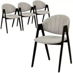 LeisureMod Savor Modern Dining Chair  Upholstered Side Chairs with Curved Back and Iron Frame Mid-Century Kitchen & Dining Room Chairs Set of 4
