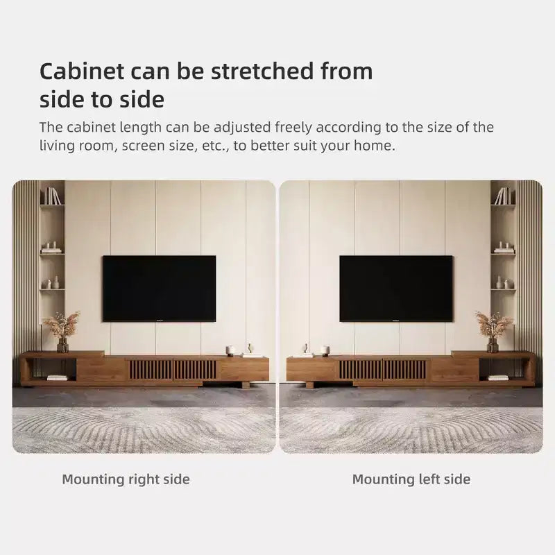 78,54 Meuble TV extensible en noyer moderne pour téléviseurs jusqu'à 100 Gaoyangjiaju