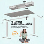GALAXHERO Bureau électrique debout élargi de 55,24 pouces, poste de travail assis-debout réglable en hauteur avec 2 tiroirs, pour bureau à domicile