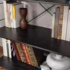 Étagère à 4 niveaux, grande bibliothèque avec cadre en acier, étagères industrielles pour bureau à domicile, salon, étagère rustique pour l'organisation et le rangement