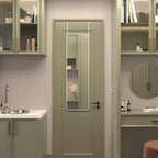 Whisen Miroir de porte mince 47x14 pouces, verre HD avec cadre en aluminium antirouille