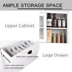 TROPOW Meuble de Rangement de Cuisine de Ferme avec Tiroirs et Étagères Réglables, Meuble de Rangement Autonome de 180 cm de Haut, Meuble de Bar à Café