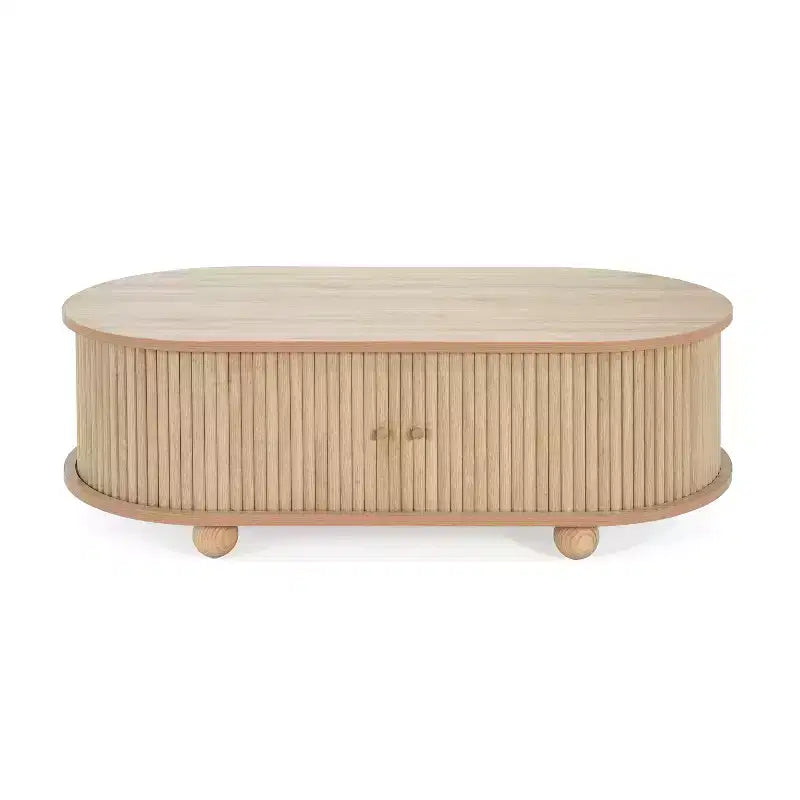 Table basse ovale avec porte accordéon - ModernLuxe