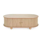 Table basse ovale avec porte accordéon - ModernLuxe