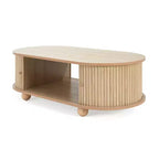Table basse ovale avec porte accordéon - ModernLuxe