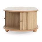 Table basse ovale avec porte accordéon - ModernLuxe