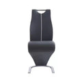 HomeRoots Set of Two Gray White and Silver Upholstered Dining Side Chairs