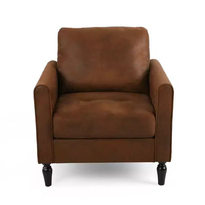 Fauteuil club contemporain rembourré en microfibre GDFStudio Marquette