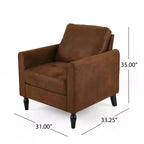 Fauteuil club contemporain rembourré en microfibre GDFStudio Marquette