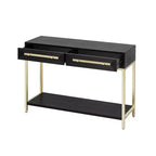 MAYEERTY Table console avec deux tiroirs Design géométrique rétro saisissant pour le salon Noir
