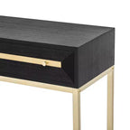 MAYEERTY Table console avec deux tiroirs Design géométrique rétro saisissant pour le salon Noir