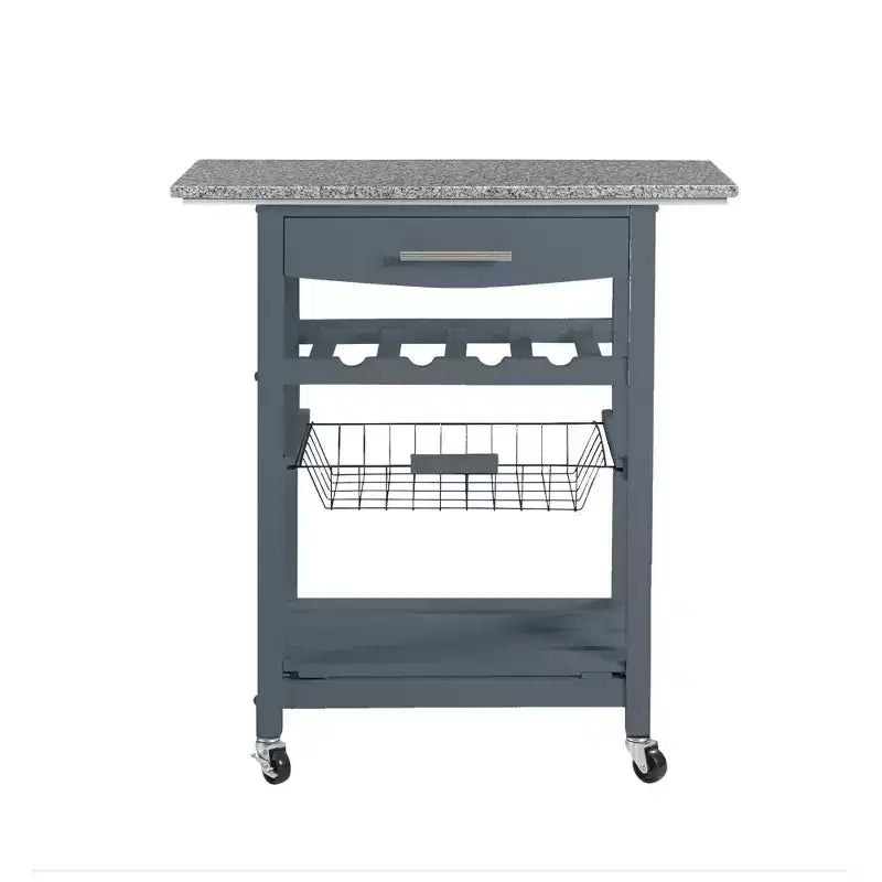 30Mobile Îlot de Cuisine Roulant Chariot de Service avec Tiroir Inférieur et Panier de Rangement Coulissant en Fil de Fer