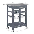30Mobile Îlot de Cuisine Roulant Chariot de Service avec Tiroir Inférieur et Panier de Rangement Coulissant en Fil de Fer