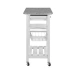 30Mobile Îlot de Cuisine Roulant Chariot de Service avec Tiroir Inférieur et Panier de Rangement Coulissant en Fil de Fer