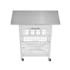 30Mobile Îlot de Cuisine Roulant Chariot de Service avec Tiroir Inférieur et Panier de Rangement Coulissant en Fil de Fer