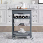 30Mobile Îlot de Cuisine Roulant Chariot de Service avec Tiroir Inférieur et Panier de Rangement Coulissant en Fil de Fer