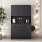 Meuble de cuisine haut autoportant GDFStudio Reginald Modern 74 po avec 6 portes et 2 tiroirs
