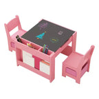 Ensemble Table d'activités 4-en-1 avec plateau amovible, table avec tiroirs et étagère, mobilier multifonctionnel pour tout-petits pour le dessin et la lecture