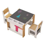 Ensemble Table d'activités 4-en-1 avec plateau amovible, table avec tiroirs et étagère, mobilier multifonctionnel pour tout-petits pour le dessin et la lecture