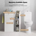 Meuble de rangement de salle de bain fin, Armoire étroite avec tiroirs, roulettes, poignée, porte-papier toilette, Organisateur de sol roulant en plastique pour salle de bain, cuisine