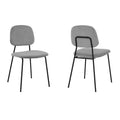 Armen Living,Lucy Grey Velvet and Metal Dining Room Chairs - Set of 2