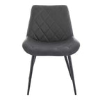 Armen Living, chaises de salle à manger Loralie en similicuir gris et métal noir - Lot de 2