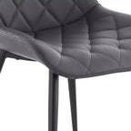 Armen Living, chaises de salle à manger Loralie en similicuir gris et métal noir - Lot de 2