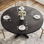 Table à manger ronde GustoWave 47, avec plateau en bois
