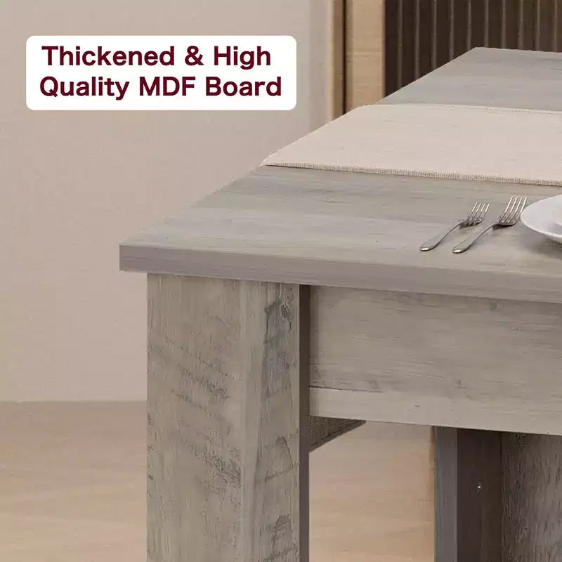Table à manger de ferme GustoWave 63 en bois, pour 4-6 personnes, plateau standard