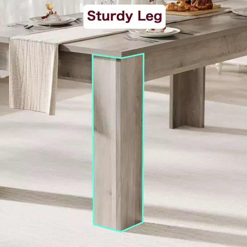 Table à manger de ferme GustoWave 63 en bois, pour 4-6 personnes, plateau standard