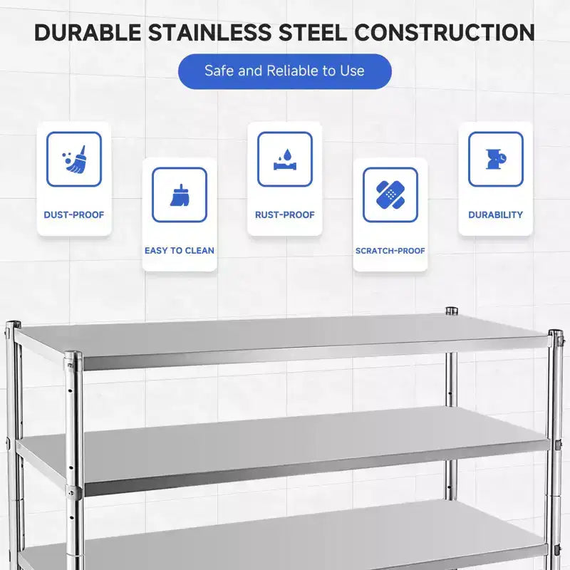 Étagères de rangement, 150 kg par étagère, unité de rayonnage métallique – Organisateur ajustable pour cuisine, garage, bureau, entrepôt